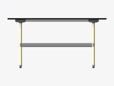 Desk - Timberline - Workstation - Sgl - Side - 1 - Person - Mid Low-poly 3D model