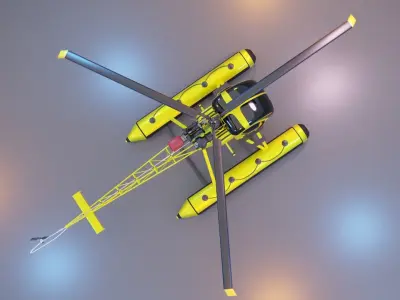 Sea Helicopter Low-poly 3D model