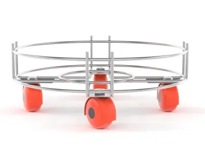 Stainless Steel Cylinder Trolly Free 3D model