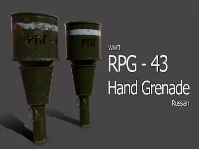WWII - RPG - 43 Hand grenade Low-poly 3D model