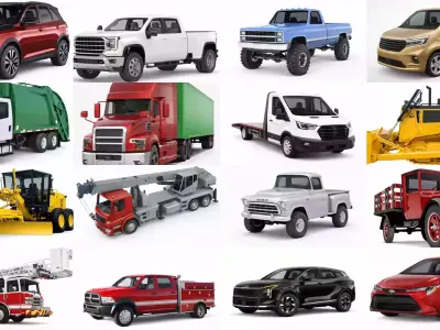 City Transport Vehicles Pack 60 Popular Models Traffic Fleet Set