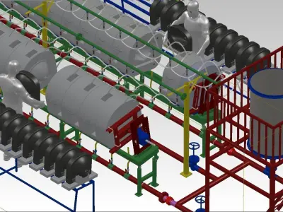Battery Casting Line Free 3D model