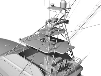 74 Foot Sportfisher Motor Yacht 3D model