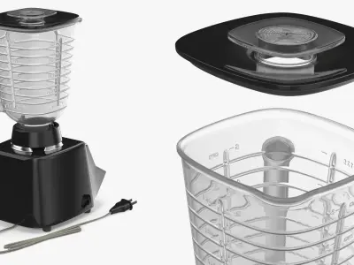 Classic Kitchen Blender with Glass Jar Black 3D model