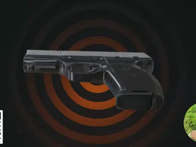 Modern Compact Semi-Automatic Pistol 3D model