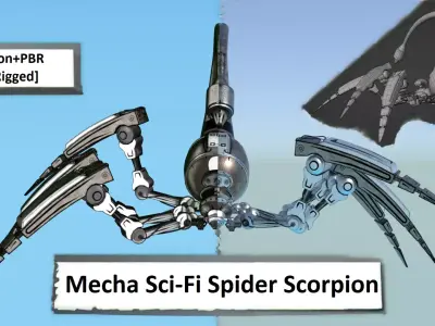 Mecha Spider Scorpion Low-poly 3D model