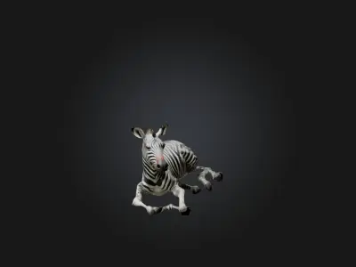 Realistic Hurt Zebra Model Low-poly 3D model