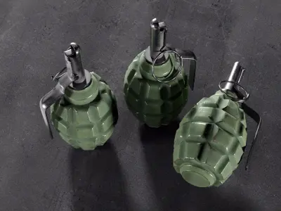 Ammo Grenade F1  Low-poly 3D model Low-poly 3D model