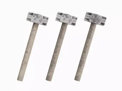 Dirty Sledgehammer Set Low-poly 3D model