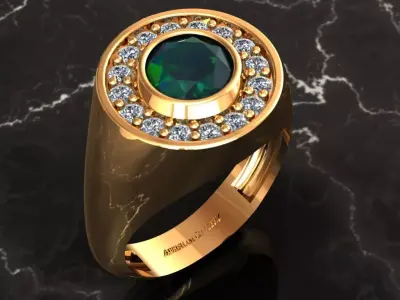 3D printable signet ring 3D print model purchase