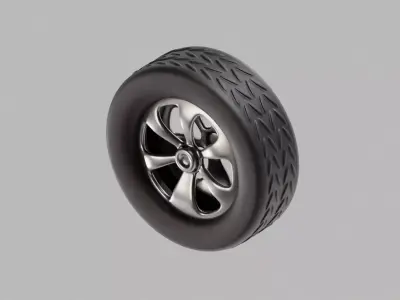 Car Tire Low-poly 3D model