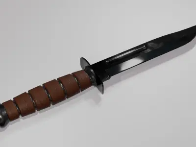 USMC KABAR Combat Knife Low-poly 3D model