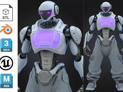 Advanced Humanoid Robot Low-poly 3D model