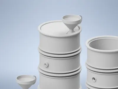 german fuel barrel set 1 35 3D print model