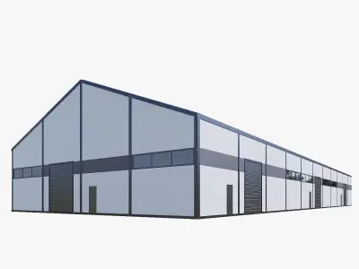 Warehouse Building Low-poly 3D model