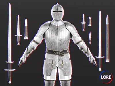 Medieval Collection Elegant Swordsman 3D Model Pack