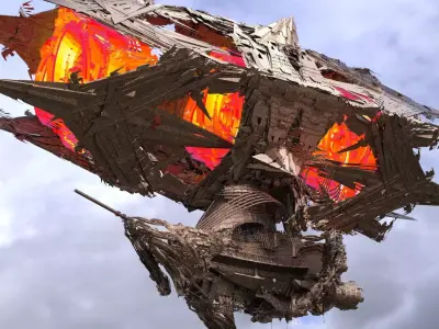 Grand Japanese Dragon zeppelin 5 3D model