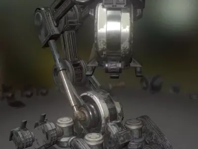 The Walking Mech Neck Old Version Low-poly 3D model