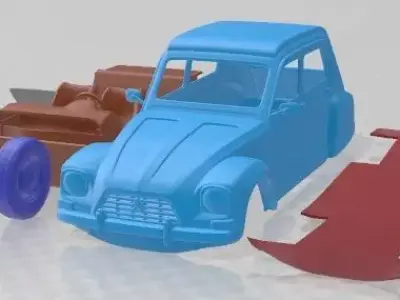 Citroen Dyane 1967 Printable Car  3D print model