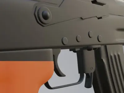 AK-47 weapon is suitable for shooter games 3D model