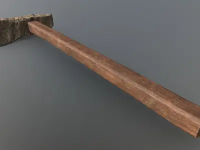 Hoe - Stone Low-poly 3D model