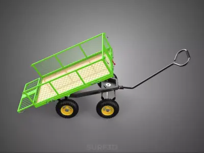 TIPPING TILTED FOLDING TRAILER TROLLEY DUMP WHEELBARROW CARRIER 3D model