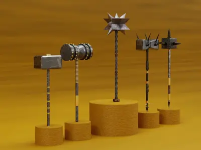 Hammer Low-poly 3D model 44