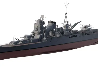 WW2 JAPANESE HEAVY CRUISER BASED ON Mogami class 3D model