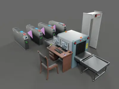 airport package Low-poly 3D model