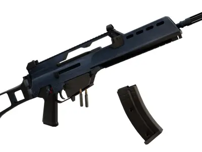 HK G36KV 3D Model High Detail Game Ready Rigged Low-poly 3D model