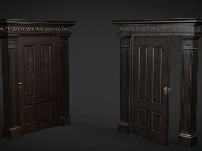 Door collection-Game ready Low-poly 3D model