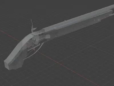 traditional shotgun with interior 3D model