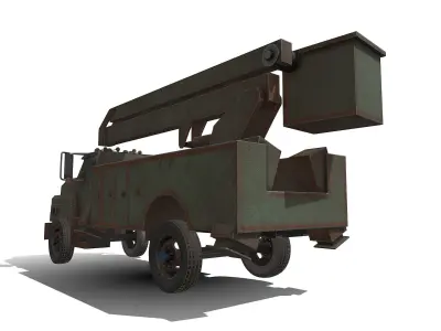 trucK military with crane on top 3D model