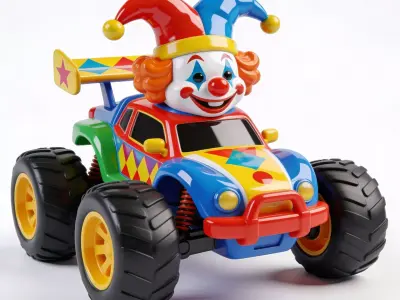 Clown Jester Monster Truck 3D Model Low-poly 3D model