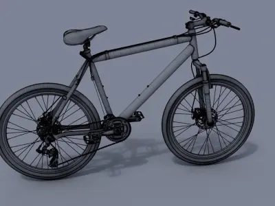 Bicycle mountain bike Low-poly 3D model