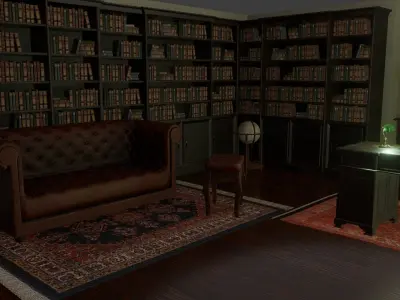Victorian Styled Office  EEVEE Low-poly 3D model