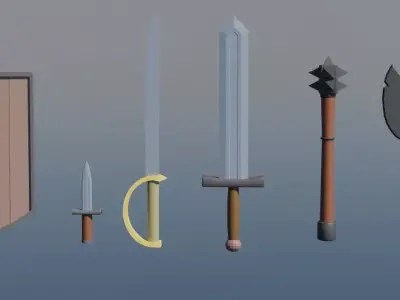 Low Poly Medieval Weapon Pack Free 3D model