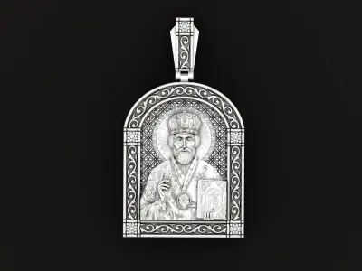 icon Saint Nicholas Rozhdestvensky with zodiac ram 1442 3D print model