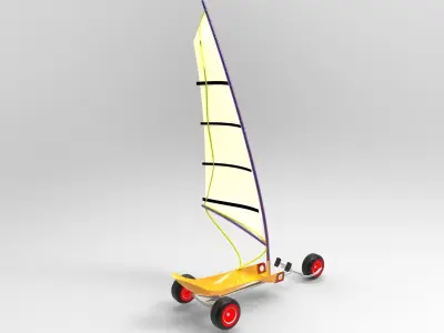 Sand yacht Low-poly 3D model
