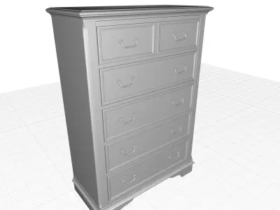 Kelton  Destin Drawer Chest Antique White 3D model