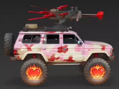 Gift Wrapped Ribbon SUV 3D Model Low-poly 3D model