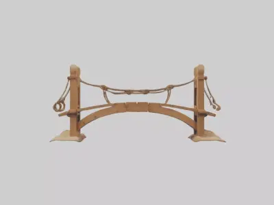 Wooden drawbridgemod 1 Low-poly 3D model