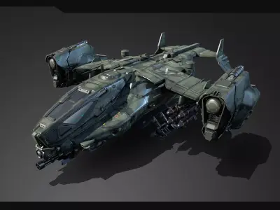 SF - Heavy Military Dropship Low-poly 3D model