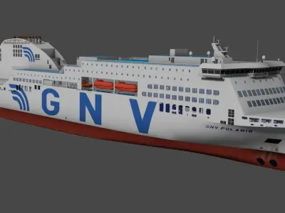 RO-PAX Ferry Low-poly 3D model