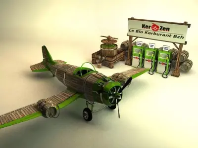 Organic plane 3D model