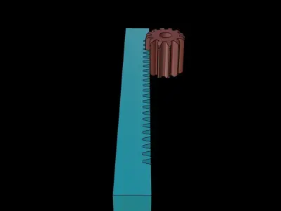 Animated Gears 7 3D model