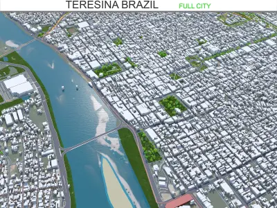 Teresina Brazil 30km AI Low-poly 3D model