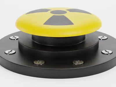 Emergency Button V7 - Radiation Hazard Industrial Push Switch 3D model
