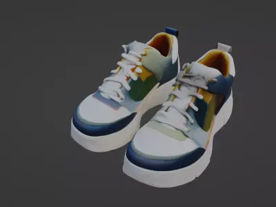 Contemporary Multicolor Platform Sneakers 3D model
