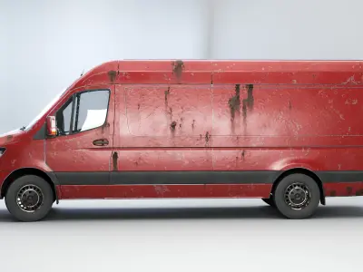 Generic Rusted Euro Long Panel Van 3D model